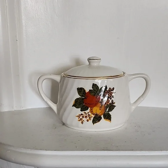 Enoch Wedgwood Tea Set, ENGLISH HARVEST Teapot Cream Sugar Bowl Set, England - Picture 4 of 7